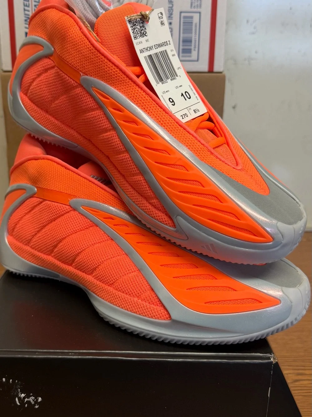 Adidas Anthony Edward’s Men's Bright Orange Athletic Sneakers